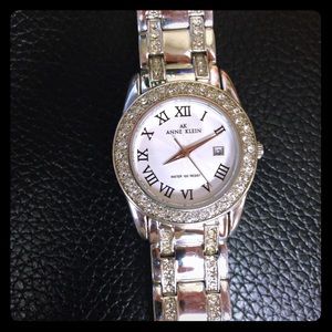 COPY - Anne Klein silver watch with crystals